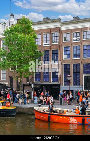 Maison et musée Anne Frank, Westmarkt, Amsterdam, pays-Bas Banque D'Images