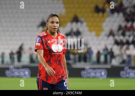 Turin, Italie. 27th octobre 2022. Delphine Cascarino (Olympique Lyonnais) pendant la Juventus femmes contre l'Olympique Lyonnais, Ligue des champions de l'UEFA matchs de football des femmes à Turin, Italie, 27 octobre 2022 crédit: Agence de photo indépendante/Alamy Live News Banque D'Images