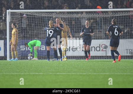 Malmö, Suède. 27th octobre 2022. Malmo IP, Malmö, Suède, oct 27th 2022: Le FC Rosengard célèbre son but dans le match de la Ligue des champions des femmes de l'UEFA sur 27 octobre 2022 entre le FC Rosengard et le FC Barcelone au Malmo IP à Malmö, Suède (Peter Sonander/SPP) crédit: SPP photo de presse sportive. /Alamy Live News Banque D'Images