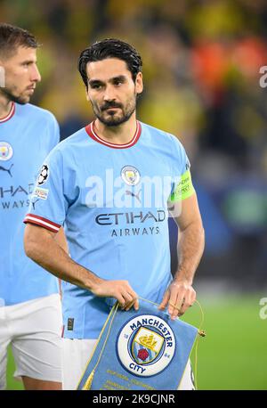 Ilkay GUENDOGAN (Gundogan)(ManCity) avec l'avant-dernière Ligue des champions de football, premier tour 5th match, Borussia Dortmund (DO) - Manchester City (ManCity) 0: 0, on 25 octobre 2022 à Dortmund/Allemagne. Banque D'Images
