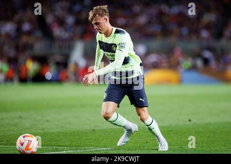 BARCELONE - AOÛT 24 : Cole Palmer en action pendant le match amical entre le FC Barcelone et Manchester City au stade Spotify Camp Nou, en août Banque D'Images