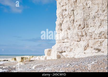 Vues sur la plage de Hope Gap près de Cuckmere Haven situé entre Seaford et Eastbourne dans East Sussex, côte sud britannique Banque D'Images