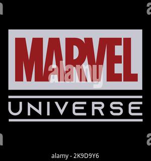 Marvel Universe. Marvel Cinematic Universe est une franchise américaine de médias et un univers partagé centré sur une série de films superhéros produits par marv Illustration de Vecteur