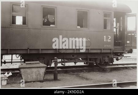 La State Railways, SJ ACO4 2960, qui a été blessée après un attentat à Narvik photographié à la gare centrale de Stockholm. Banque D'Images