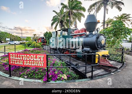 Moteur à vapeur à la retraite 'Nelson' au chemin de fer à vapeur de Ballyhooley, Port Douglas. Le train miniature n'est plus en cours d'exécution, il est conservé à la station Marina. Banque D'Images