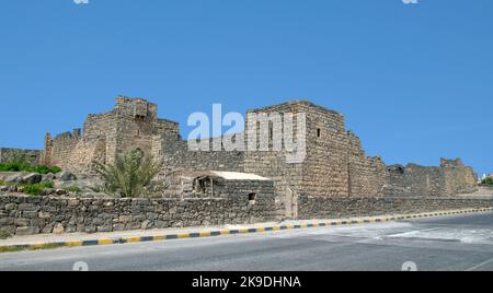 Vue panoramique Qasr Azraq fort Desert Castle Jordan Banque D'Images