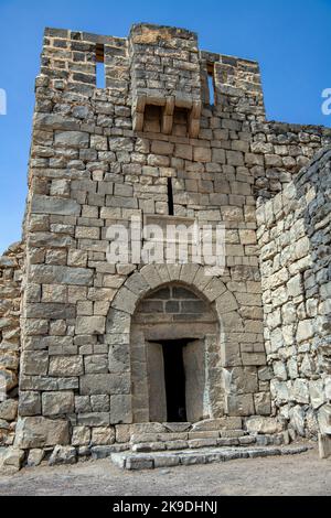 Entrée Qasr Azraq fort Desert Castle Jordan Banque D'Images