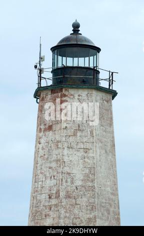 Phare de Five Mile point, Lighthouse point Park, New Haven, Connecticut Banque D'Images