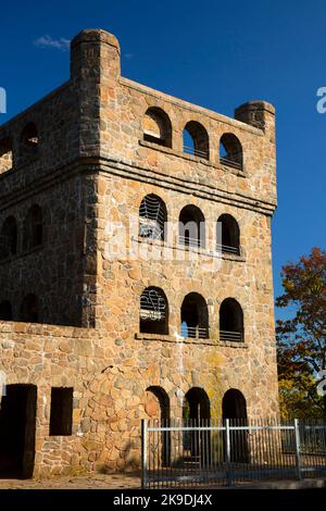 Tour du sommet, Sleeping Giant State Park, New York Banque D'Images