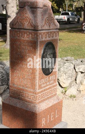 Tombeau de Louis Riel sur le terrain de la cathédrale de Saint-Boniface à Winnipeg, Manitoba, Canada Banque D'Images