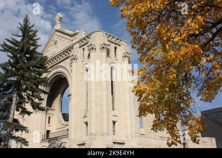 La façade de la cathédrale Saint-Boniface à Winnipeg, Manitoba, Canada Banque D'Images