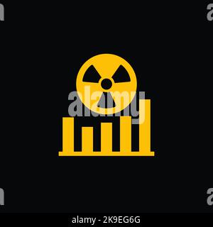 icône de surveillance du niveau de rayonnement avec un graphique Illustration de Vecteur