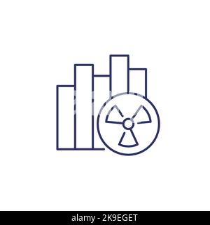 icône de ligne de niveau de rayonnement avec un graphique Illustration de Vecteur