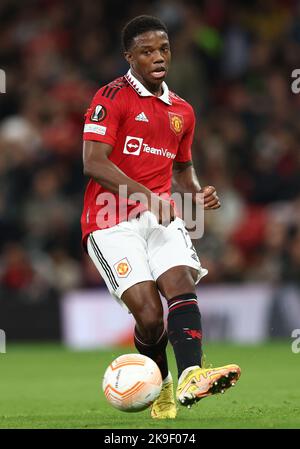 Manchester, Angleterre, 27th octobre 2022. Tirell Malaccia de Manchester United lors du match de l'UEFA Europa League à Old Trafford, Manchester. Le crédit photo doit être lu : Darren Staples / Sportimage Banque D'Images