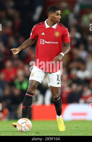 Manchester, Angleterre, 27th octobre 2022. Marcus Rashford de Manchester United lors du match de l'UEFA Europa League à Old Trafford, Manchester. Le crédit photo doit être lu : Darren Staples / Sportimage Banque D'Images