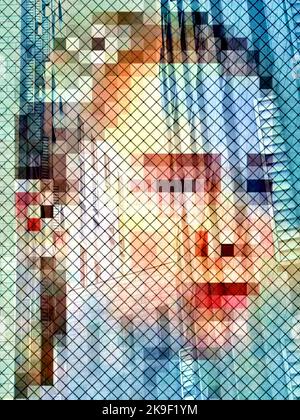 Portrait abstrait d'une jeune femme. Banque D'Images