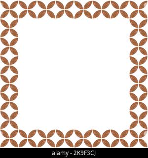 Décoration cadre carré. Placer pour le texte. Pétales d'or. Isolé sur un fond blanc. Pour les étiquettes, les autocollants. Banque D'Images