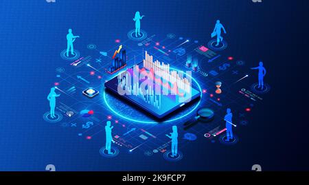 Concept d'analyse des ressources humaines et d'analyse des ressources humaines - collecte et application des données des ressources humaines pour améliorer les talents critiques et les résultats commerciaux - 3D il Banque D'Images