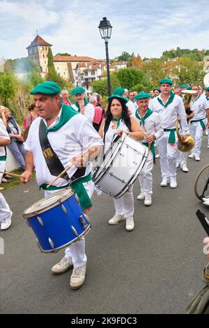 Procession du dimanche de cérémonie au festival du poivre d'Espelette 2019 au pays Basque, France Banque D'Images