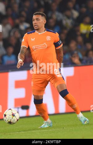 Naples, Italie. 26th octobre 2022. James Tavernier Rangers football Club en action pendant le match de l'UEFA Champions League entre SSC Napoli vs Rangers football Club au stade Diego Armando Maradona (photo par Agostino Gemito/Pacific Press) Credit: Pacific Press Media production Corp./Alamy Live News Banque D'Images