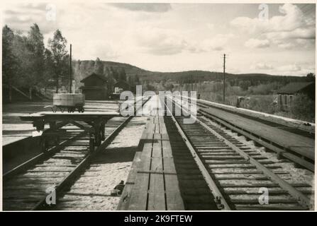 Bangården à la gare de Simeå. Banque D'Images