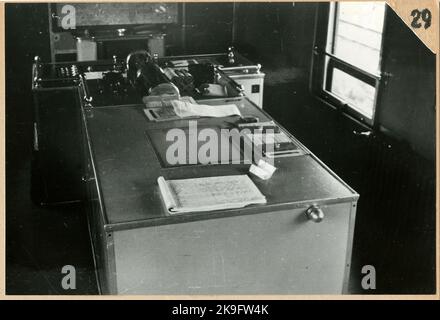 Les chemins de fer nationaux, SJ, ont engagé la carette de mesure française Mauzin de la Société nationale des chemins de fer Français, SNCF. Banque D'Images