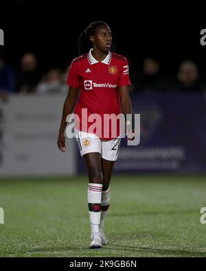 AISSATOU TOUNKARA de Manchester United lors du match de la coupe de la Ligue des femmes de la FA entre le FC Durham Women et le Manchester United au château de Maiden, à Durham City, le mercredi 26th octobre 2022. (Credit: Mark Fletcher | MI News) Credit: MI News & Sport /Alay Live News Banque D'Images