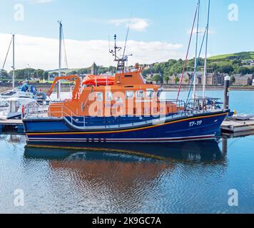 Bateau de sauvetage RNLI amarré dans le port de Campbeltown Banque D'Images