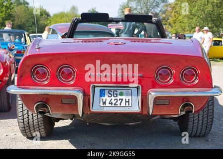 Corvette C3 de Chevrolet, cabriolet STINGray 427, fabriquée de 1967 à 1982, vue arrière Banque D'Images