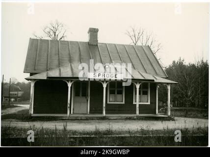 Station de Sproge sur le rail fermé SLite - Hablingbo. Banque D'Images