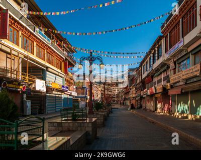 Ladakh, Inde - 18 juin,2022: Marché de Leh, lieu le plus visité par le touriste et marché ancien datant du 15th siècle Banque D'Images