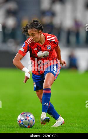 Turin, Italie. 27th octobre 2022. Selma Bacha (4) de l'Olympique Lyon vu lors du match de l'UEFA Women's Champions League entre Juventus et Lyon au stade Allianz de Turin. (Crédit photo : Gonzales photo/Alamy Live News Banque D'Images