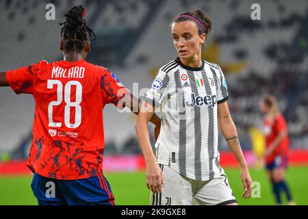 Turin, Italie. 27th octobre 2022. Barbara Bonansea (11) de Juventus, vue lors du match de l'UEFA Women's Champions League entre Juventus et Lyon au stade Allianz de Turin. (Crédit photo : Gonzales photo/Alamy Live News Banque D'Images