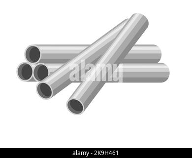 Illustration vectorielle de tubes de tuyaux en acier ou en aluminium isolée sur fond blanc Illustration de Vecteur