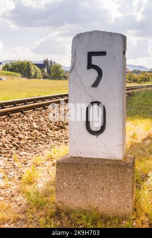 A 1,6 km du chemin de fer allemand Banque D'Images