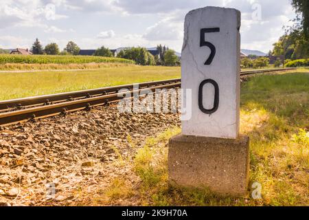 A 1,6 km du chemin de fer allemand Banque D'Images