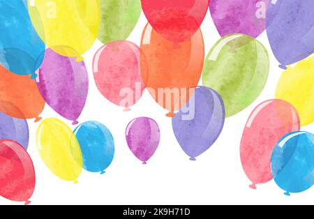 Ballons colorés aquarelles. Fond de célébration vectoriel Illustration de Vecteur