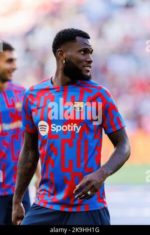 BARCELONE - AOÛT 28 : Kessie en action pendant le match LaLiga entre le FC Barcelone et le Real Valladolid au stade Spotify Camp Nou sur 28 août, 20 Banque D'Images