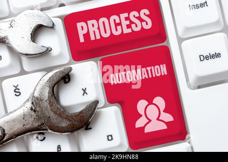 Légende conceptuelle automatisation des processus. Présentation de l'entreprise utilisation de la technologie pour automatiser les actions de l'entreprise Banque D'Images