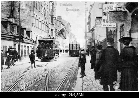 La compagnie de tramway du sud de Stockholm, SSB tram 16 sur Hornsgatan à Stockholm. Banque D'Images