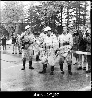 Exercice de défense civile. Concours de comté pour les pompiers industriels et les bourgeois Banque D'Images