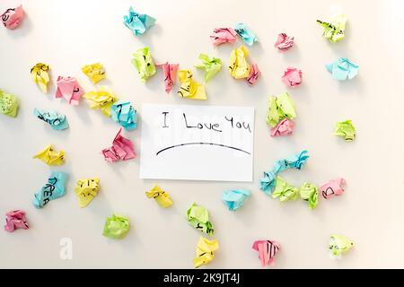 Je vous aime la carte postale manuscrite Banque D'Images