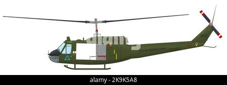 Bell UH-1D (64-13771) de la Compagnie A, 229th Bataillon de l'aviation, 1st division de Cavalry, guerre du Vietnam, novembre 1965 Banque D'Images