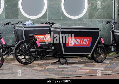 Vue latérale Gorillas Bicycles à Amsterdam pays-Bas 11-10-2022 Banque D'Images