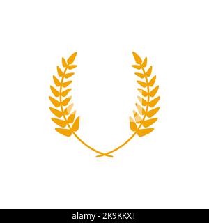 Logo des couronnes de blé. Icône d'oreille de blé. Symbole de l'agriculture vectorielle. Illustration de Vecteur