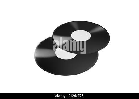 enregistrement vinyle sur fond blanc 3d rendu. Banque D'Images