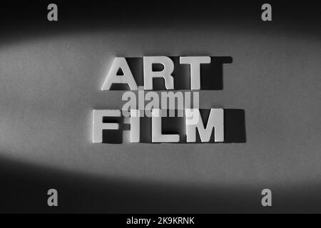 Art film - ancienne inscription de style de film. Photographie en noir et blanc Banque D'Images