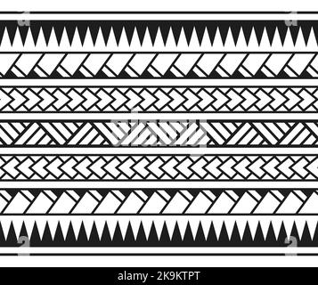 Motif tribal maori polynésien sans couture Illustration de Vecteur