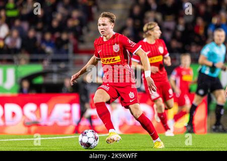 Farum, Danemark. 28th octobre 2022. Andreas Schjeldup (7) du FC Nordsjaelland vu lors du match Superliga de 3F entre le FC Nordsjaelland et l'AC Horsens à droite de Dream Park à Farum. (Crédit photo : Gonzales photo/Alamy Live News Banque D'Images
