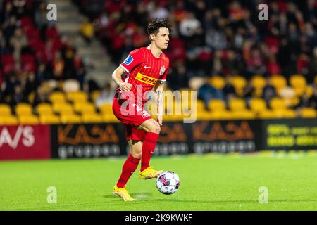 Farum, Danemark. 28th octobre 2022. Oliver Villadsen (23) du FC Nordsjaelland vu lors du match Superliga de 3F entre le FC Nordsjaelland et l'AC Horsens à droite de Dream Park à Farum. (Crédit photo : Gonzales photo/Alamy Live News Banque D'Images